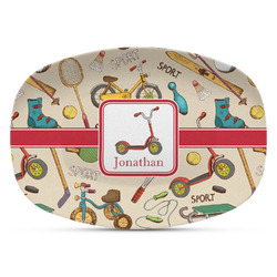 Vintage Sports Plastic Platter - Microwave & Oven Safe Composite Polymer (Personalized)