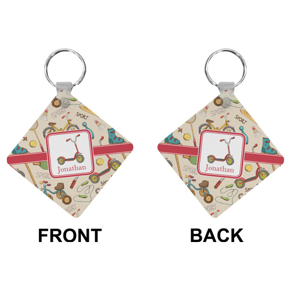 Vintage Sports Diamond Keychain (Front + Back)