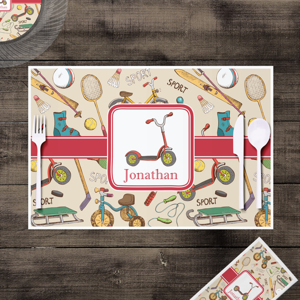 Vintage Sports Disposable Paper Placemat - In Context