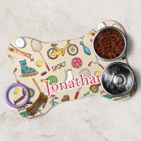 Vintage Sports Dog Bone Shaped Mat Lifestyle