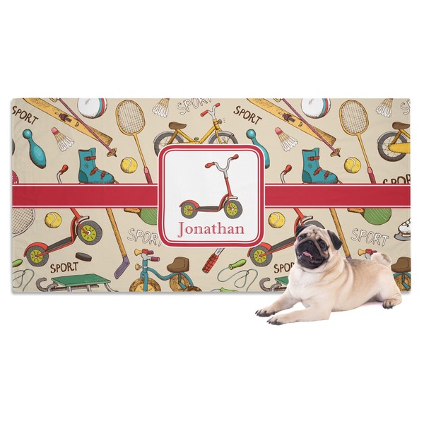 Custom Vintage Sports Dog Towel (Personalized)