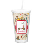 Vintage Sports Double Wall Tumbler with Straw (Personalized)