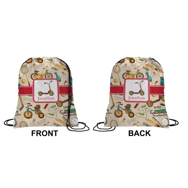 Vintage Sports Drawstring Backpack Front & Back Small