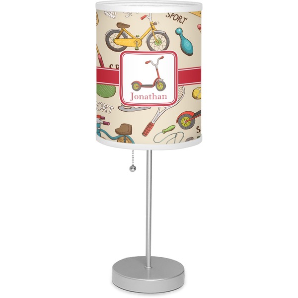 Custom Vintage Sports 7" Drum Lamp with Shade Linen (Personalized)