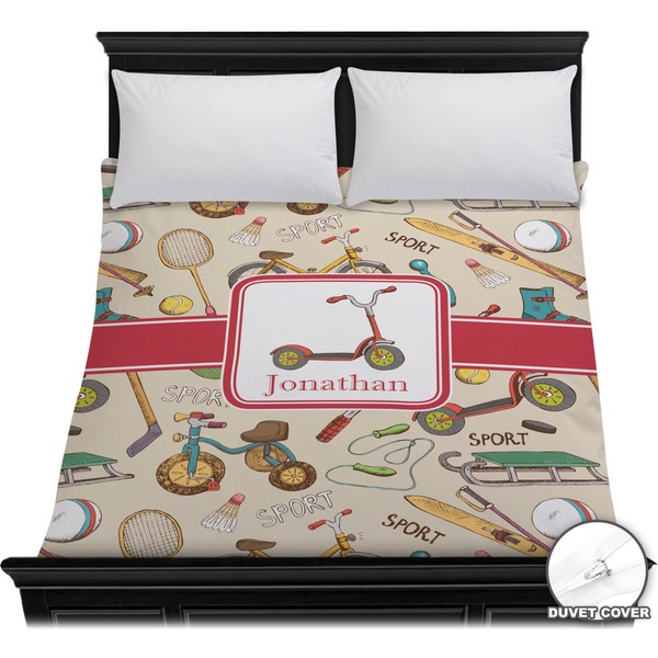 Custom Vintage Sports Duvet Cover - Full / Queen (Personalized)