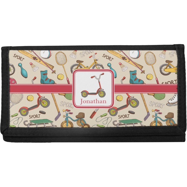 Custom Vintage Sports Canvas Checkbook Cover (Personalized)