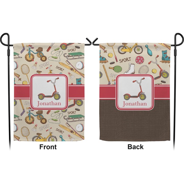 Vintage Sports Garden Flag - Double Sided Front and Back