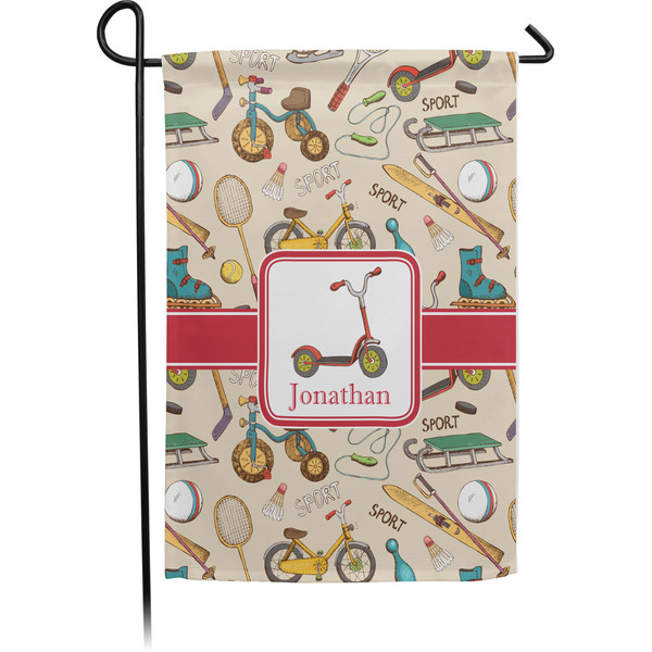 Custom Vintage Sports Small Garden Flag - Single Sided w/ Name or Text