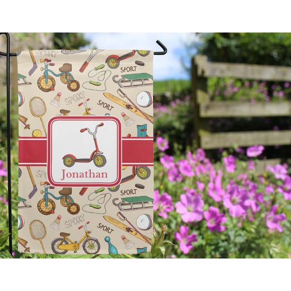 Vintage Sports Garden Flag - Outside In Flowers