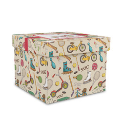 Vintage Sports Gift Box with Lid - Canvas Wrapped - Medium (Personalized)