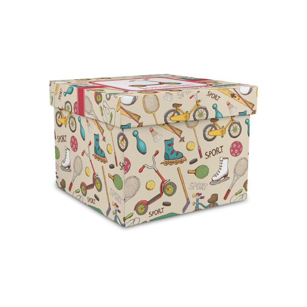 Custom Vintage Sports Gift Box with Lid - Canvas Wrapped - Small (Personalized)