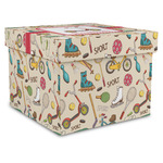 Vintage Sports Gift Box with Lid - Canvas Wrapped - XX-Large (Personalized)