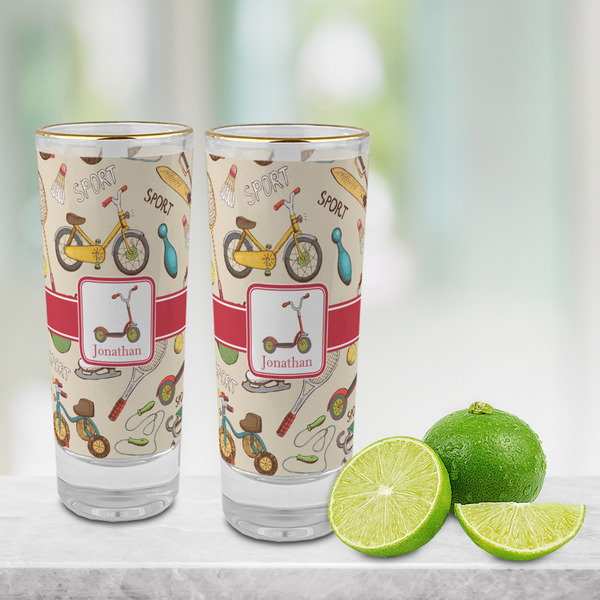 Vintage Sports Glass Shot Glass - 2 oz - LIFESTYLE