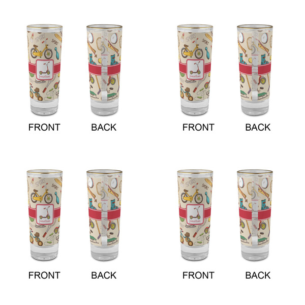 Vintage Sports Glass Shot Glass - 2 oz - Set of 4 - APPROVAL