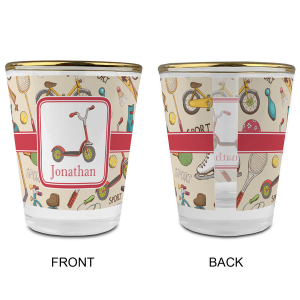 Vintage Sports Glass Shot Glass - with gold rim - APPROVAL