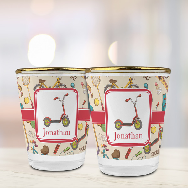 Vintage Sports Glass Shot Glass - with gold rim - LIFESTYLE