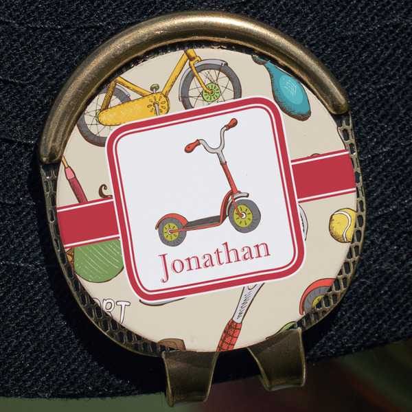 Vintage Sports Golf Ball Marker Hat Clip - Gold - Close Up