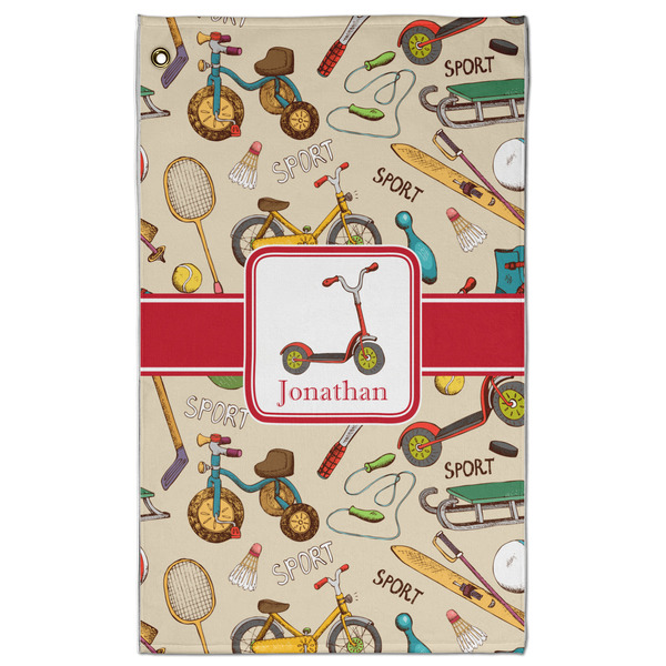 Custom Vintage Sports Golf Towel - Poly-Cotton Blend - Large w/ Name or Text