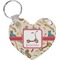 Vintage Sports Heart Keychain (Personalized)
