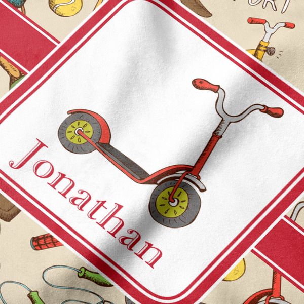 Vintage Sports Hooded Baby Towel- Detail Close Up