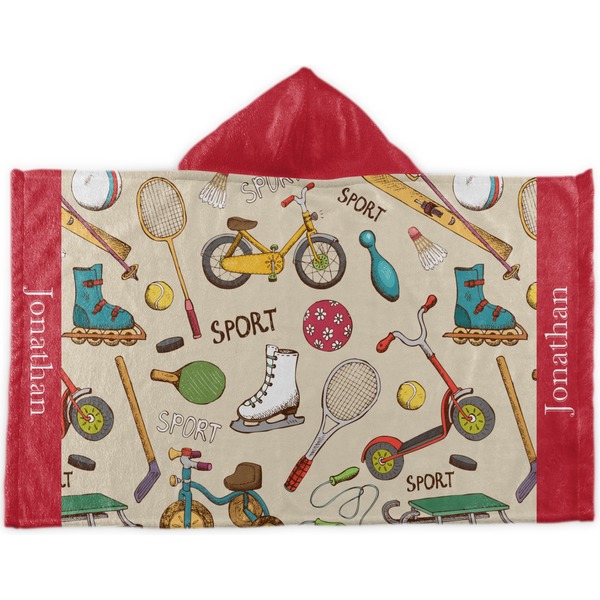 Custom Vintage Sports Kids Hooded Towel (Personalized)