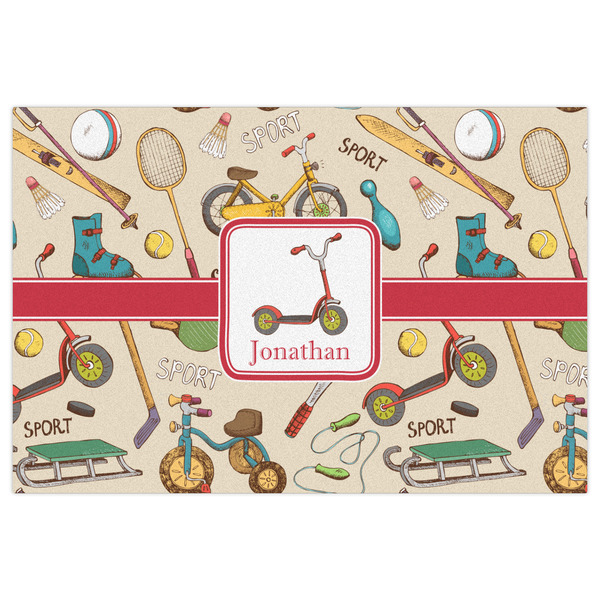 Vintage Sports Indoor / Outdoor Rug - 2'x3' - Front Flat