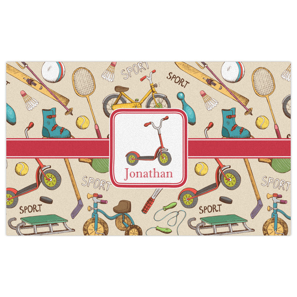 Vintage Sports Indoor / Outdoor Rug - 3'x5' - Front Flat