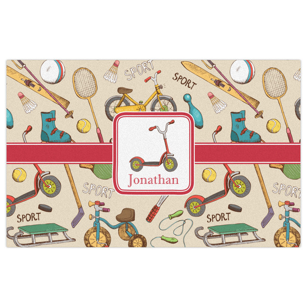 Vintage Sports Indoor / Outdoor Rug - 5'x8' - Front Flat