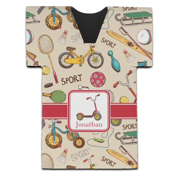 Custom Vintage Sports Jersey Bottle Cooler (Personalized)