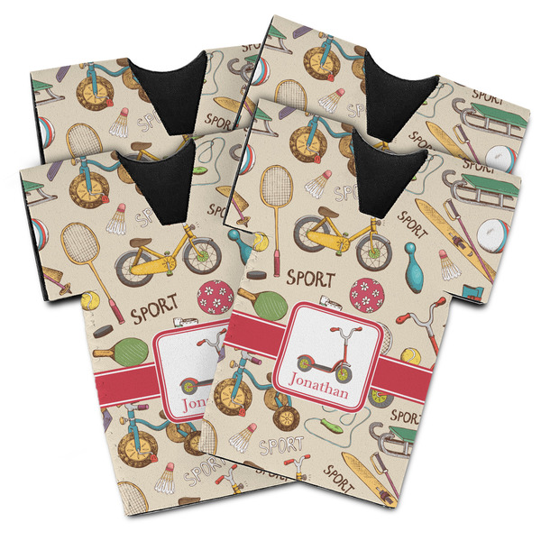 Custom Vintage Sports Jersey Bottle Cooler - Set of 4 (Personalized)