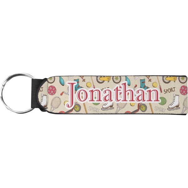 Custom Vintage Sports Neoprene Keychain Fob (Personalized)