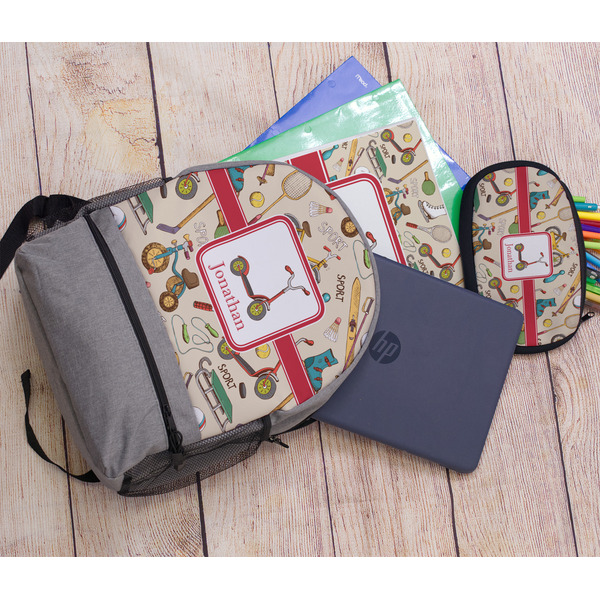 Vintage Sports Large Backpack - Gray - With Stuff