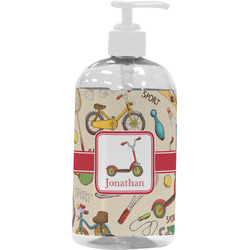 Vintage Sports Plastic Soap / Lotion Dispenser (16 oz - Large - White) (Personalized)
