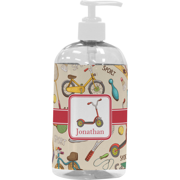 Custom Vintage Sports Plastic Soap / Lotion Dispenser (16 oz - Large - White) (Personalized)