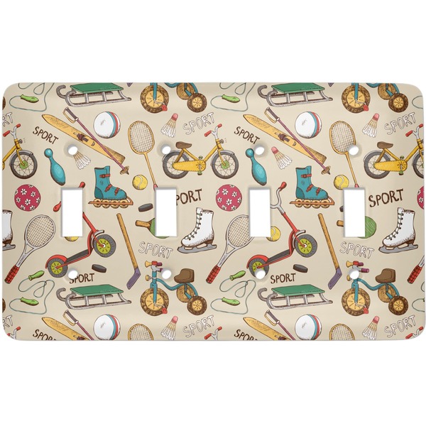 Custom Vintage Sports Light Switch Cover (4 Toggle Plate)