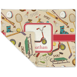 Vintage Sports Double-Sided Linen Placemat - Single w/ Name or Text