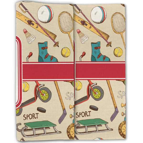 Vintage Sports Linen Placemat - Folded Half (double sided)