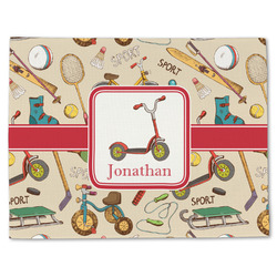 Vintage Sports Single-Sided Linen Placemat - Single w/ Name or Text