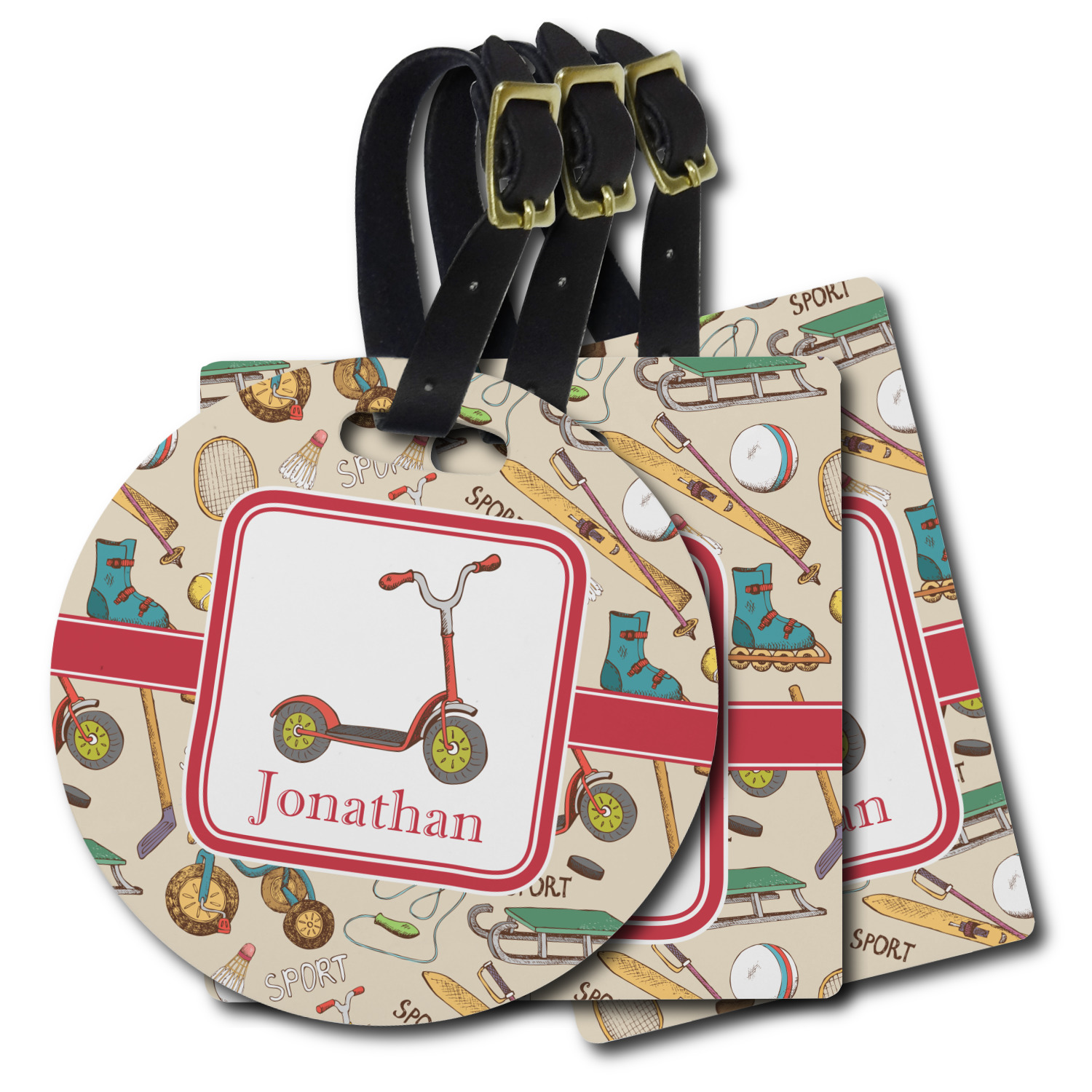 Custom Vintage Sports Plastic Luggage Tag (Personalized) YouCustomizeIt