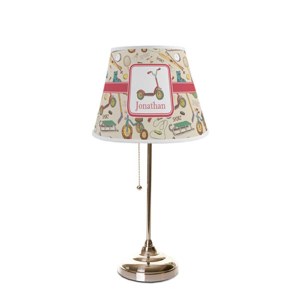 Vintage Sports Poly Film Empire Lampshade - On Stand