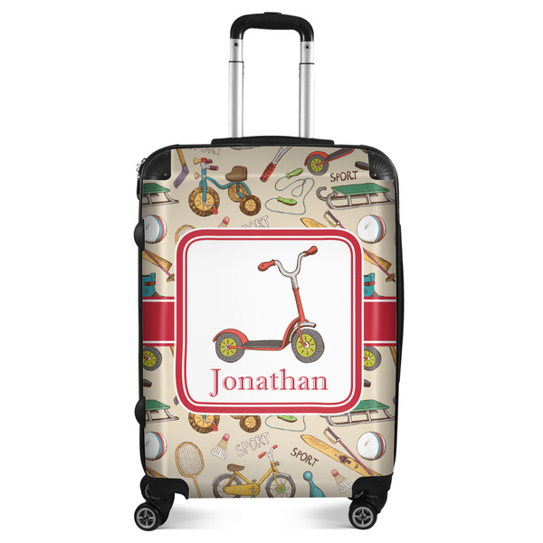 Custom Vintage Sports Suitcase - 24" Medium - Checked (Personalized)