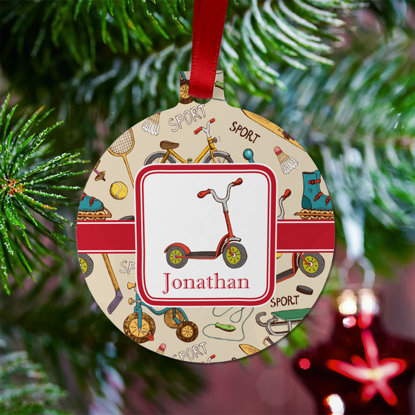 Vintage Sports Metal Ball Ornament - Lifestyle