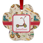 Vintage Sports Metal Paw Ornament - Double Sided w/ Name or Text