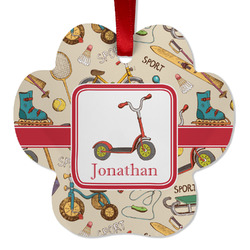 Vintage Sports Metal Paw Ornament - Double Sided w/ Name or Text