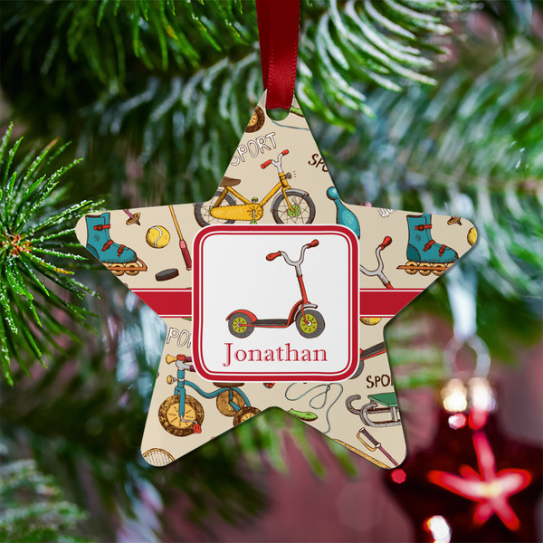 Vintage Sports Metal Star Ornament - Lifestyle