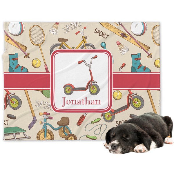 Custom Vintage Sports Dog Blanket - Regular (Personalized)