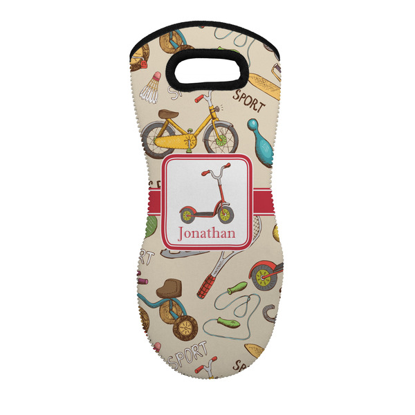 Custom Vintage Sports Neoprene Oven Mitt - Single w/ Name or Text