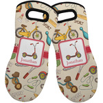 Vintage Sports Neoprene Oven Mitts - Set of 2 w/ Name or Text