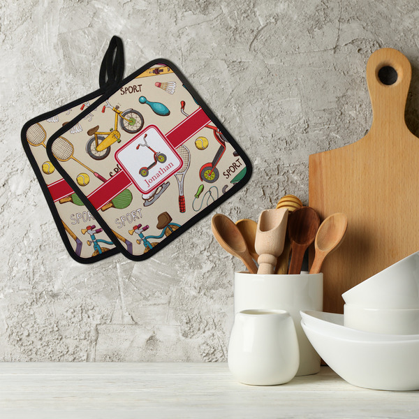 Vintage Sports Neoprene Pot Holder - Set of 2  LIFESTYLE