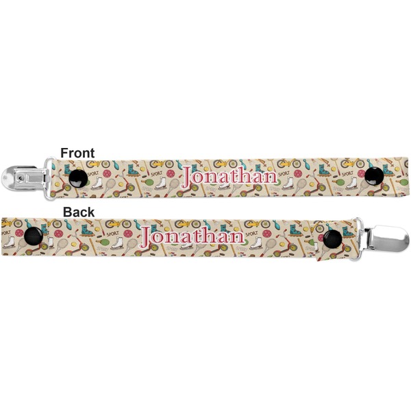 Vintage Sports Pacifier Clip - Front and Back